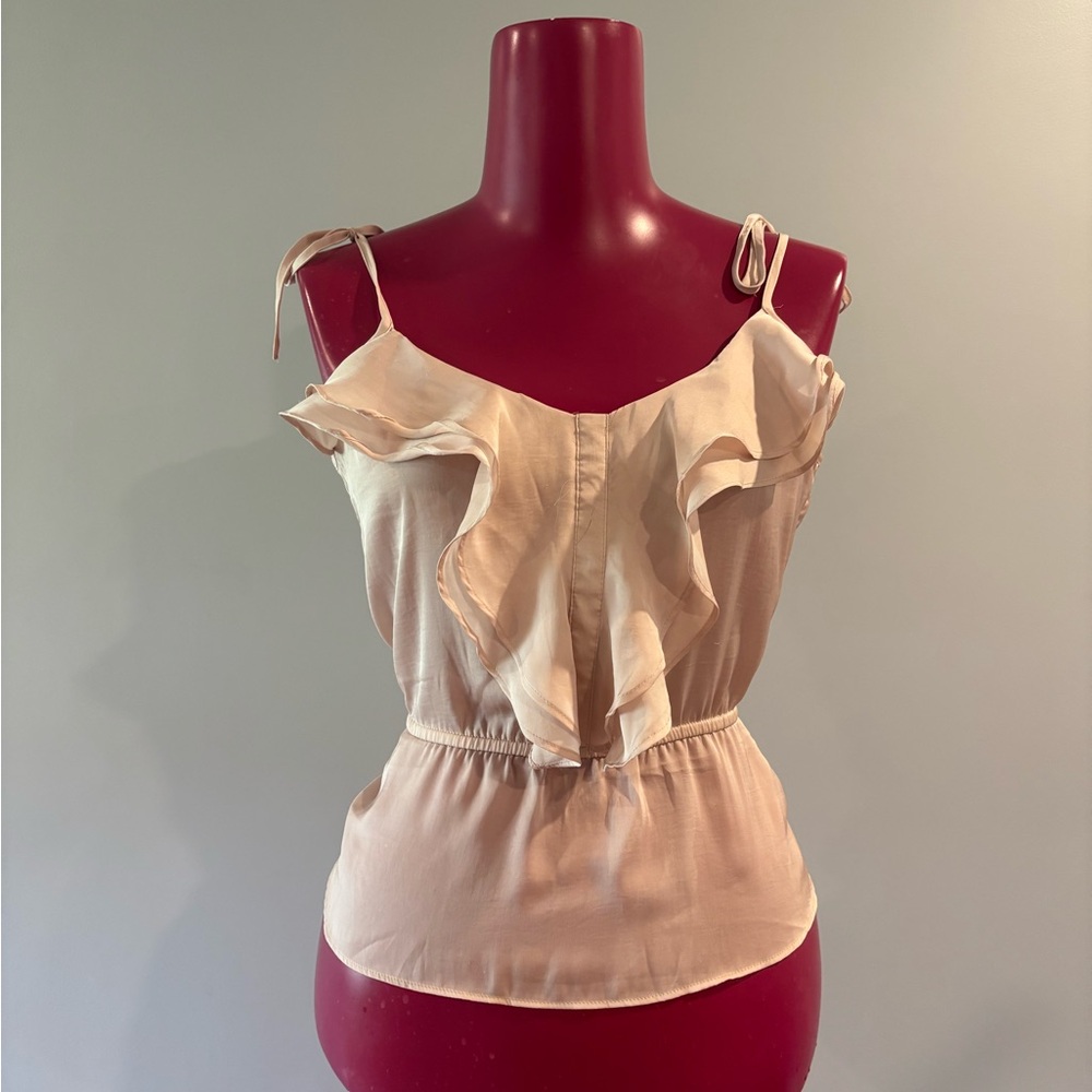 H&M Women's blush Ruffle Top - Picture 2 of 8